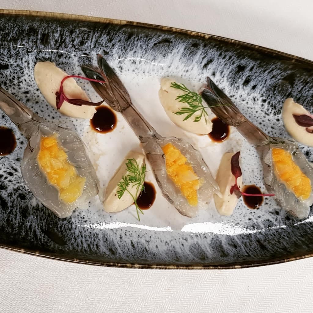 Gourmet prawns prepared by French private chef in Miami